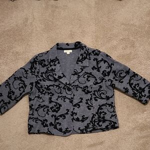 Coldwater Creek Black and Gray Patterned Blazer